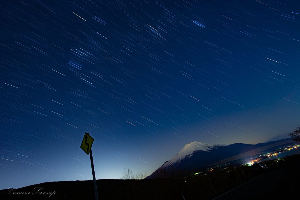 富士山と星空 長時間露光