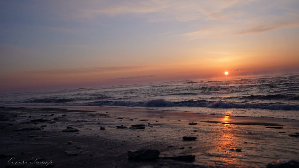 海岸と夕陽
